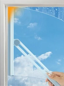 1PC 折叠式窗户刮水器、清洁刮刀刷、窗户刮刀、水刮刀、汽车挡风玻璃刮刀、家用刮刀、清洁用品、清洁工具、玻璃清洁剂、塑料硅胶刮水器、玻璃刮水器、适用于玻璃、镜子和台面的多场景清洁工具，适用于客厅、浴室、卫生间、厨房。