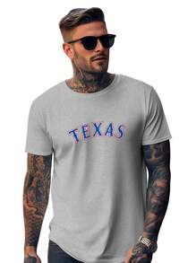 Men's Country Texas T-Shirt Agro Cowboy Shirt 100% Cotton - 灰色 - 查看 1