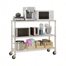 6-Tier Disassembly And Free Assembly NSF-Certified Steel Wire Shelving With Wheels - Silver - View 11