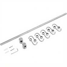 Utensil Rack Stainless Steel Wall Mounted Utensil Hooks With 12 Removable Hooks Kitchen Utensils Holder Utensil Hanging Rack Rail 52Cm (15.6") - Silver - View 3