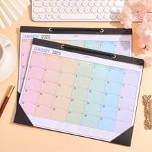 12 Sheets 2025 Colorful Monthly Wall Calendar Transparent Waterproof Cover Rainbow Weekly Planner Daily Study Check-In Message Hanging Calendar Festival Celebration For Organizing At Home School Office