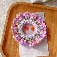 1 Stück Herbst- und Winter-Handgehäkelter Scrunchie Woll-Haargummi, gestrickter Haargummi-Wärmer, Haarschmuck für Frauen, Haargummis, Haargummis für Zöpfe, Haargummis, Haargummis, Haargummis, Haargummis