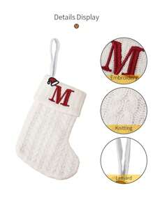 1pc Home Decor White Christmas Socks Knitted Socks Woolen Socks Embroidered Letters Candy Gift Bag Creative Holiday Festive Letters White Christmas Socks Gift Bag,Wedding Birthday Party Decor, Holiday Decor, Socks Gift Bag, Thanksgiving Decor, Christmas Decor, Room Decor, Home Decor,Christmas Gift Christmas Decorations Home Christmas Gifts Christmas Decor - Multicolor - View 4