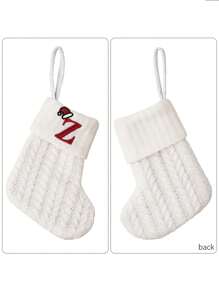 1pc Home Decor White Christmas Socks Knitted Socks Woolen Socks Embroidered Letters Candy Gift Bag Creative Holiday Festive Letters White Christmas Socks Gift Bag,Wedding Birthday Party Decor, Holiday Decor, Socks Gift Bag, Thanksgiving Decor, Christmas Decor, Room Decor, Home Decor,Christmas Gift Christmas Decorations Home Christmas Gifts Christmas Decor - Multicolor - View 5
