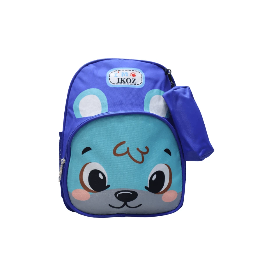 Affordable Multicolored Animal Face Kids Backpack - 藍色 - 查看 1