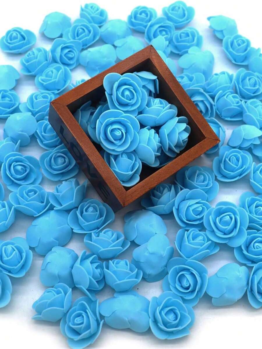 50/100/200/300/400/500 件迷你泡沫玫瑰花头，人造泡沫假花散装，适用于 DIY 工艺、婚礼花束、迎婴派对、家居装饰、派对餐桌装饰、花园装饰