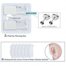 8 Stücke/Set Ohrring-Piercing-Kit, Einweg-Ohrring-Pistolen-Kit, Edelstahl mit Zirkonia Ohrring Stecker, Selbst Ohrring-Piercer-Kit für Zuhause mit Ohrring Stecker