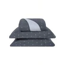 Double-Sided Embroidered Bedspread Kit With 200 Thread Count Percale For Standard Double Bed - 灰色 - 查看 4