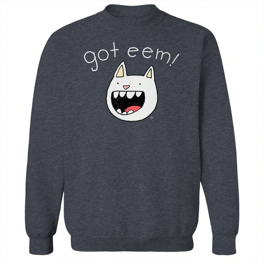 Haywood & Main Got Eem Cats Unisex Graphic Cotton Pullover Sweatshirt
