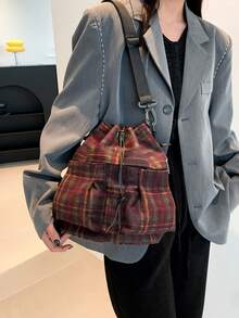 Túi xô thời trang cổ điển phong cách kinh doanh giản dị mùa hè, túi hình gối, túi baguette, túi quan tài, túi nữ, túi xích nữ, túi baguette chắp vá, chắp vá, cổ điển, chéo, túi thời trang kiểu giỏ, túi máy ảnh, xích, túi xe máy, túi xách, túi phụ kiện, túi đơn giản thời trang cổ điển, túi xích chéo vai, phong cách thời trang, nhẹ, di động, phong cách lấy cảm hứng từ dopamine, màu trơn, punk, có trang trí bằng kim loại, chữ cái, phải có vào mùa thu đông, túi hình bánh bao dành cho nữ - Đỏ - Xem 3