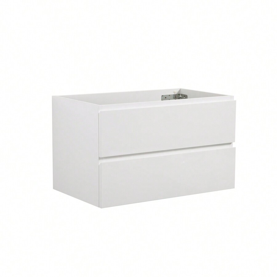 Wall Mount WITHOUT Basin, White Color, With Two Drawers, Pre