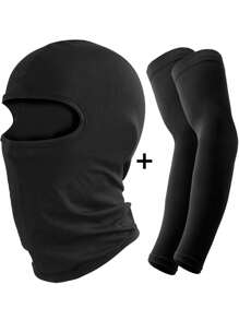 拉法帽面罩 + 臂套套装，夏季降温颈套，防紫外线摩托车滑雪围巾，男/女款，夏季防紫外线全头罩，驾驶骑行时适用 - 面罩+臂袖 - 查看 1