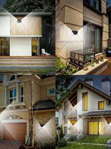 Bộ 1/2/4/6/8 đèn LED năng lượng mặt trời ngoài trời 100 bóng, đèn tường năng lượng mặt trời, đèn ngủ năng lượng mặt trời, đèn sân vườn, đèn nhà để xe, pin lithium-ion 1200mAh, chất liệu ABS chống thấm nước, đèn tường ngoài trời cảm biến chuyển động màu đen, 3 chế độ, thích hợp trang trí Halloween/Giáng sinh/Lễ Tạ ơn/phòng/nhà/ngoài trời/tường/sân. - màu đen - Xem 10