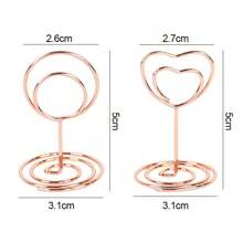 10/20Pcs Metal Place Card Holders Round Heart Shape Photo Clip Stands Wedding Table Number Name Sign Stand Wedding Birthday Party Home Decoration