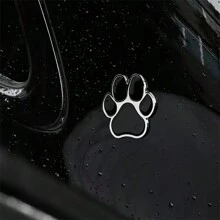 1 pieza Calcomanía adhesiva cromada con diseño de huella de pata de perro en 3D para coche, motocicleta - Unitalla - Ver 3