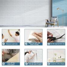 60 piezas/100 piezas 35*38CM Azulejos de ladrillo falso adhesivos, paneles de estilo de mosaico, de un solo uso, aplicable para cocina, sala de estar, baño, pasillo, oficina, decoración del hogar y dormitorio