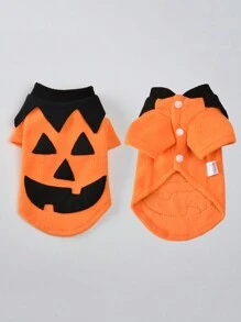 1pc Pet Funny Pumpkin Halloween Costume For Dogs & Cats - Orange - View 5