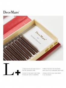 DeceMars Extensão de Cílios DeceMars 0,07mm 3D W L L+ M Curl, Cílios Postiços Marrons