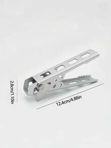 1pc Outdoor Heat-Resistant Pot Holder, Camping Cookware Accessory, Baking/Microwave Food Tong - Silver - View 3