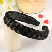 1件装扭辫假发发带 女款 2024新款 编织假发 高耸发髻 秀发蓬松头带 头饰 鱼骨辫发夹，发带，发箍，发箍，发箍头带 发饰 头饰