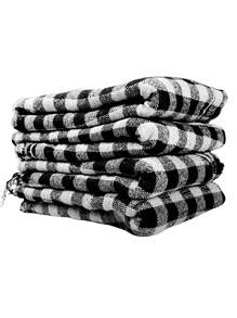 Kit With 10 Premium Black Checkered Floor Cloths 100% Cotton - màu đen - Xem 1
