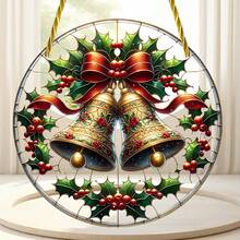 1/2 chiếc chuông Giáng sinh 2D hình quả cầu bắt nắng, đồ trang trí treo cửa sổ bằng kính sơn Acrylic, thích hợp cho phòng ngủ, sân vườn, trang trí hiên nhà, quà tặng ngày lễ cho bạn bè và gia đình - Nhiều màu - Xem 2