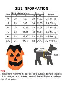 1pc Pet Funny Pumpkin Halloween Costume For Dogs & Cats - Orange - View 6