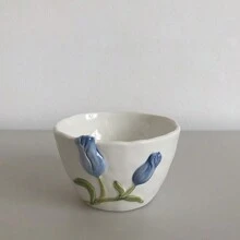 郁金香陶瓷甜点/早餐盘，复古法式蛋糕/小吃餐盘，适合家庭圣诞礼物 - 彩色 - 查看 18