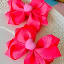 Bow Duo / Bow Duo / Neon Pink Duo With Heart - Màu Hồng Tươi - Xem 3
