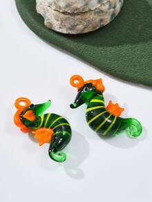 1/5 pièces Dauphin, hippocampe, pendentif d'animal marin en cristal de verre mignon et coloré, adapté pour la fabrication de bijoux DIY, colliers, boucles d'oreilles, porte-clés, chaîne de téléphone, décoration d'aquarium, cadeau - Multicolore - Voir 5