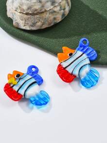 1/5 pièces Dauphin, hippocampe, pendentif d'animal marin en cristal de verre mignon et coloré, adapté pour la fabrication de bijoux DIY, colliers, boucles d'oreilles, porte-clés, chaîne de téléphone, décoration d'aquarium, cadeau - Multicolore - Voir 7