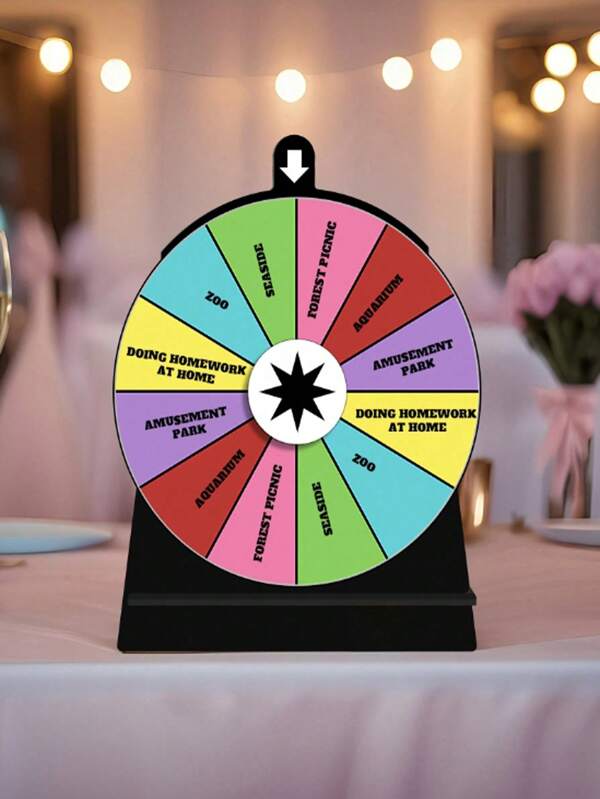 1pc Lucky Spin Wheel Erasable & Freestanding Award Spinner