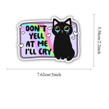 1 件“别对我大喊大叫，我会哭”贴纸 - 有趣的猫心理健康贴纸 - 用于水瓶、笔记本电脑、玻璃杯的乙烯基贴花 - 用这款哭泣的猫贴纸支持焦虑、敏感、抑郁 - 非常适合自闭症、内向和敏感的个人