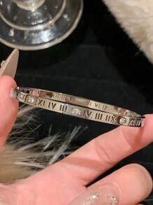 Camhanno 1 pièce de bracelet en acier inoxydable neutre délicat et polyvalent, parfait pour offrir à un ami