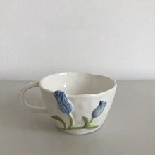 郁金香陶瓷甜点/早餐盘，复古法式蛋糕/小吃餐盘，适合家庭圣诞礼物 - 彩色 - 查看 19