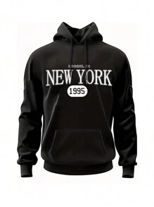 Simple Design Men's Hoodie | Timeless Classic - Black - View 3