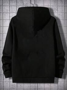 Simple Design Men's Hoodie | Timeless Classic - Black - View 4