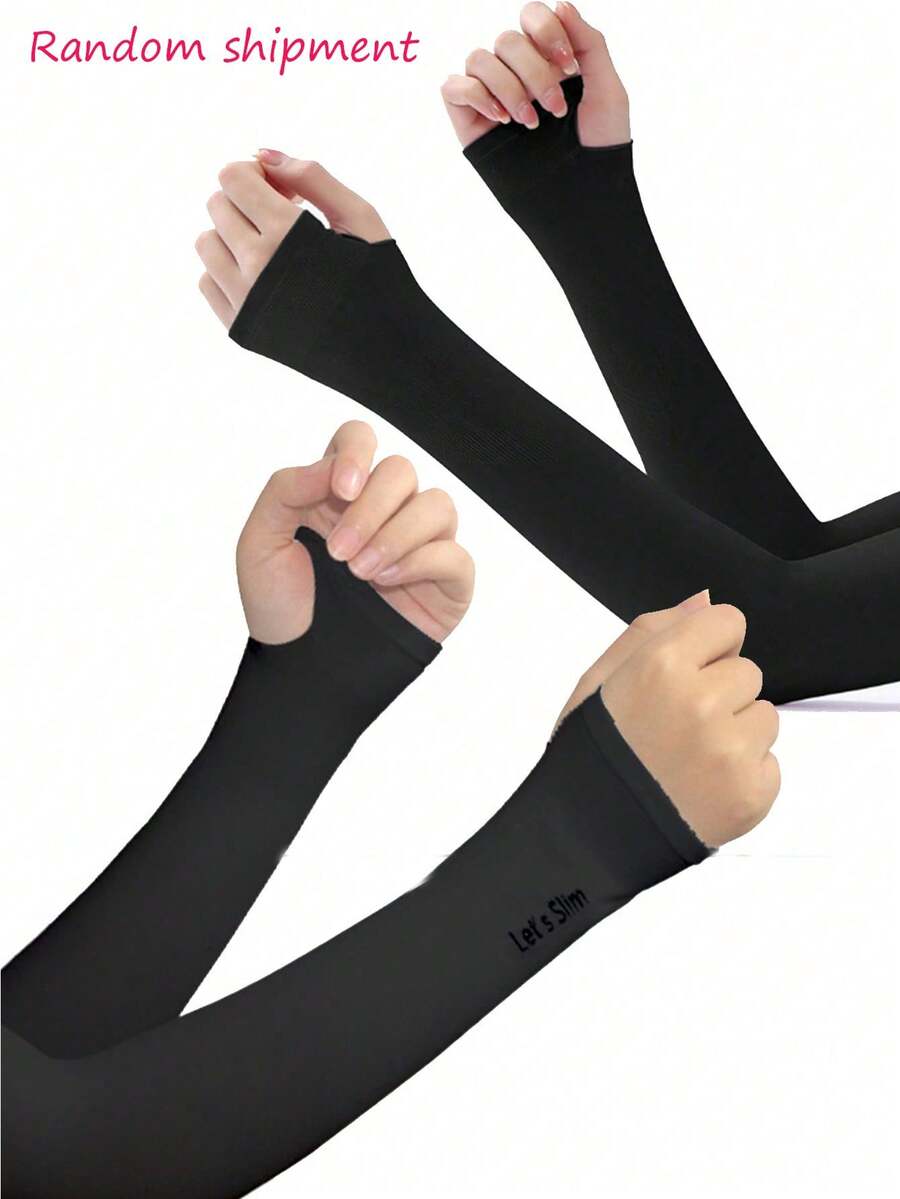 1 Set de Mangas Protectoras Contra los Rayos UV, Unisex, Previene la Luz Solar (Entrega Aleatoria) - Negro - Ver 1