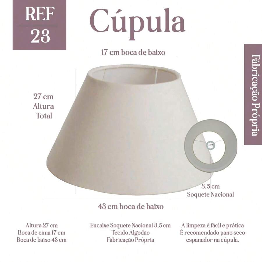 Lampshade Lampshade 27x17x43cm Cotton Fabric National Socket Ref 23 - Màu be - Xem 1
