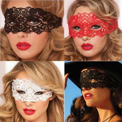 5/3/1 Piece - Halloween Sexy Lace Half Face Mask, Halloween Ball Eye Mask, Adult Princess Sexy Eye Mask, Sexy Makeup Ball Lace Mask, Halloween Sexy Prop Performance Sexy Lingerie Accessories,Halloween,Christmas,Valentine's Day,For Dates,Party,Date