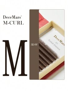 DeceMars Extensão de Cílios DeceMars 0,07mm 3D W L L+ M Curl, Cílios Postiços Marrons