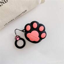 1 个可爱猫爪硅胶保护壳，适用于 Apple AirPods1/2/AirPodsPro2/AirPods3，有粉色、黑色和白色可选 - 黑色 - 查看 5