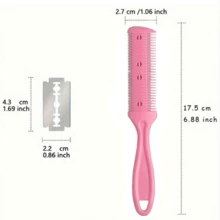 Household Double-Sided Hair Cutting Comb With Replaceable Blade Design, DIY Home Hair Trimming For Bangs And Split Ends, Portable Hair Styling Tool - Multicolor - View 7