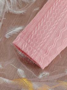 3 件装女婴时尚纹理面料短外套，翻领，基本款吊带背心和不对称褶裙，带装饰纽扣，秋冬 - 粉色 - 查看 5