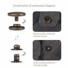 Broches De Presión Metálicos Botones De Costura Coser Snaps - Bronce - Ver 6