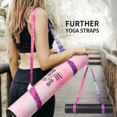 1 PC Printed Yoga Mat Strap Nylon Colorful Ratchet Tie Down Storage Belt Rope Yoga Stretch Belt