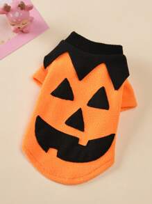 1pc Pet Funny Pumpkin Halloween Costume For Dogs & Cats - Orange - View 2
