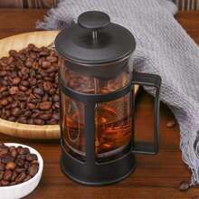 1pc, Modern Glass French Press Coffee Maker, Multipurpose Reusable Filter, Heat-Resistant Glass Coffee Press For Espresso, Tea, Household Gadgets Back To School