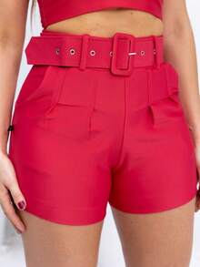 COKTEL Tailored Shorts With Premium Mesh Belt - Đỏ - Xem 2