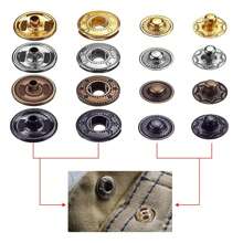 Broches De Presión Metálicos Botones De Costura Coser Snaps - Bronce - Ver 5